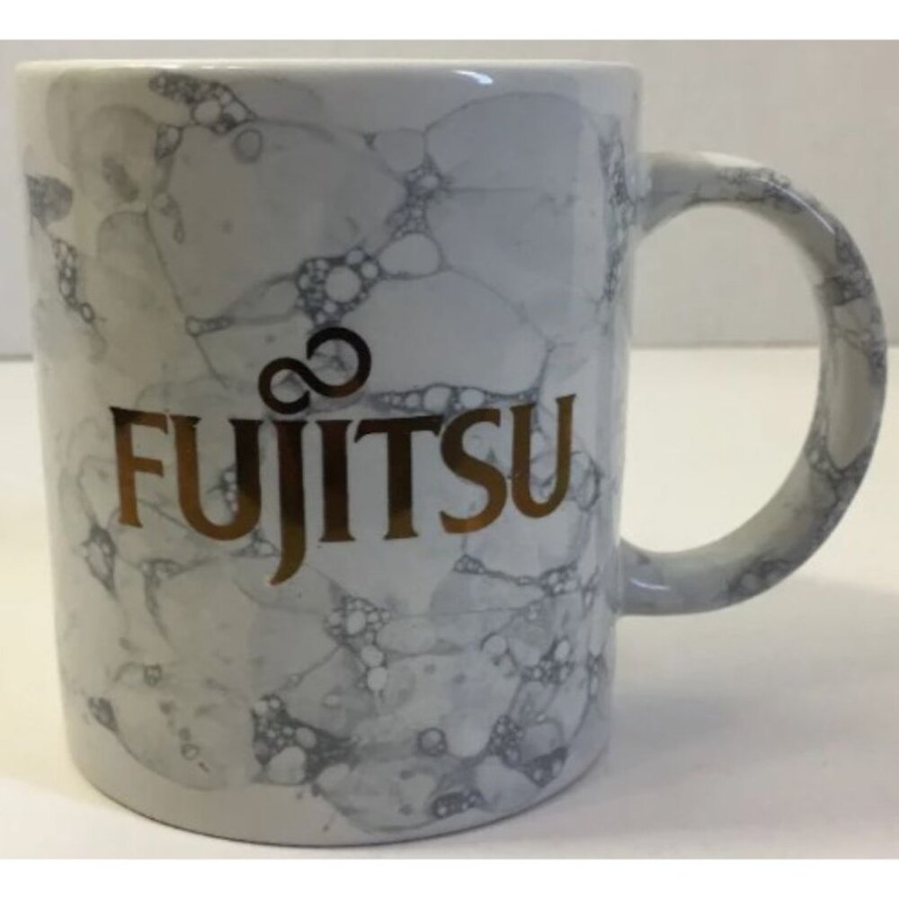 Vintage Collectible Fujitsu Ceramic Mug. Information Technology. Tokyo, Japan.